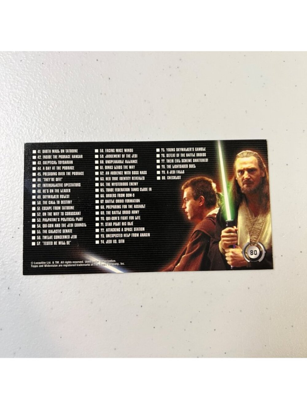 Star Wars Episode 1 Widevision Trading Base Card Set (Missing Card 57) - 1999 - Picture 6 of 6